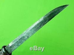 Antique Old France French 19 Century Hunting Knife Dagger with Scabbard