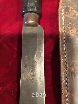 Antique Old US WW1 Period Vintage RICHARD'S Knife With Leather Sheath