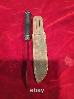 Antique Old US WW1 Period Vintage RICHARD'S Knife With Leather Sheath