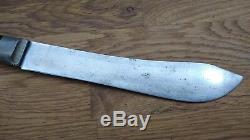 Antique Pewter Trade Camp Butcher Knife Razor sharp Carbon steel Vintage LAMSON