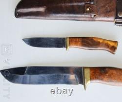 Antique Set of Hunting Knives 2 Scabbard Leather Russian Empire Rare Dagger 20th