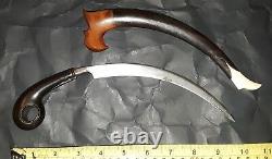 Antique Silat Karambit knife Indonesian FIXED POCKET HOOK Sheath Blade