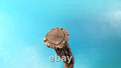 Antique Stag Handled Hunters Knife Straightback Crown Guard 9 Long TR1541