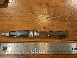 Antique Ultra Clean Anton Wingen Solingen Folding Fixed Corkscrew Hunting Knife