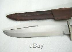 Antique Vintage G. C. Co. GERMAN Hunting BOWIE KNIFE & SHEATH 8 blade 1/4 thic