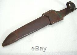 Antique Vintage G. C. Co. GERMAN Hunting BOWIE KNIFE & SHEATH 8 blade 1/4 thic