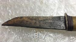 Antique/Vintage Ka-Bar Stag/Bone Handle Fixed Blade Hunting/Boot/Dagger Knife
