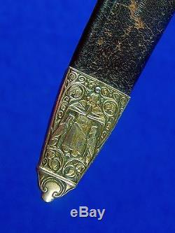 Antique Vintage Old German Germany Marshall Field Hunting Dagger Knife Scabbard
