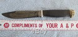 Antique W. L. Marbles Gladstone Mich Sportsman's Ideal Hunting Knife Ca 1898 Stag