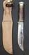 Antique WWII Era KINFOLKS USA Leather Handle Hunting Knife & Sheath (5.5 blade)
