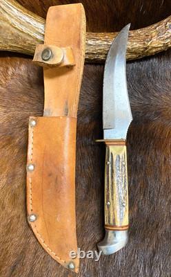 Anton Wingen Jr. Solingen, Germany, Original Buffalo Skinner, Genuine Stag, 9 1/4