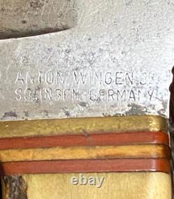 Anton Wingen Jr. Solingen, Germany, Original Buffalo Skinner, Genuine Stag, 9 1/4