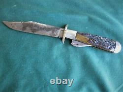 Antq Marbles Gladstone MI Folding Safety Hunting Knife Stag Handles