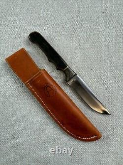 Anza Knife 7 Wood Handle Filesteel Leather Sheath Fixed Blade