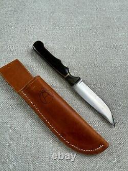 Anza Knife 7 Wood Handle Filesteel Leather Sheath Fixed Blade