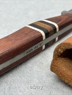 Anza USA 07 Vintage Fixed Blade Knife 8 With Sheath Rare Very Clean Anza USA 07 Vintage Fixed Blade Knife 8 With Sheath Rare Very Clean