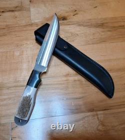 Anza USA Dunefield Knife With Elk Horn And Micarta Handle Heavy Duty 15 Mint
