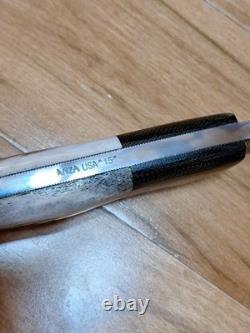 Anza USA Dunefield Knife With Elk Horn And Micarta Handle Heavy Duty 15 Mint