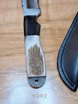 Anza USA Dunefield Knife With Elk Horn And Micarta Handle Heavy Duty 15 Mint