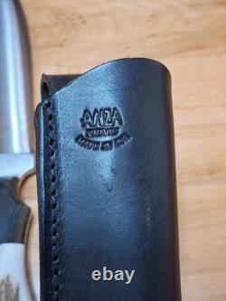 Anza USA Dunefield Knife With Elk Horn And Micarta Handle Heavy Duty 15 Mint