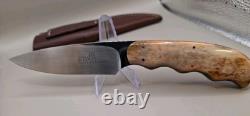Arno Bernard Knife Giraffe Bone Finger Groved Handle With Sheath Mint Condition