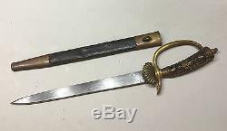 Authentic German Imperial Hunting Cutlass Dagger Knife Stag WithScabbard Crown