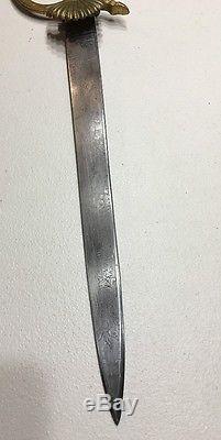 Authentic German Imperial Hunting Cutlass Dagger Knife Stag WithScabbard Crown