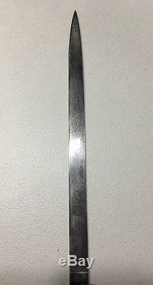 Authentic German Imperial Hunting Cutlass Dagger Knife With Scabbard Collectible