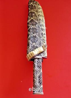 Authentic Mountain Man Bowie Knife Genuine Diamondhead Rattlesnake Sheath