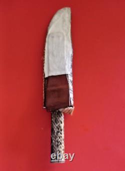 Authentic Mountain Man Bowie Knife Genuine Diamondhead Rattlesnake Sheath