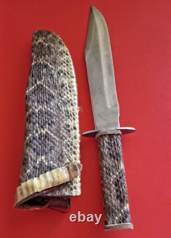 Authentic Mountain Man Bowie Knife Genuine Diamondhead Rattlesnake Sheath