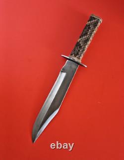 Authentic Mountain Man Bowie Knife Genuine Diamondhead Rattlesnake Sheath