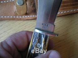 BEAUTIFUL 1976 Case XX USA 523-5 Razor Edge Stag Knife w Sheath NEVER USED