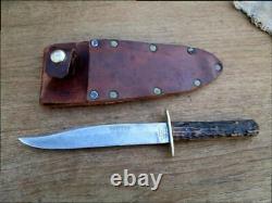 BEAUTIFUL Antique Jos. Allen & Son Sheffield NONXLL Bowie Hunting Knife withStag
