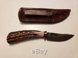 BEHRING MADE KNIVES James Jr. Woodcraft Pocket Knife Gorgeous Stag & Sheath