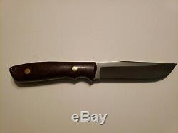 BOB DOZIER ARKANSAS MADE KNIVES Model KS-7 Wilderness Knife Maple Burl + Sheath