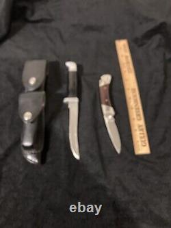 BUCK 105 and Buck 500 KNIFE VINTAGE Skinning Butchering Hunting 9 in and 6 in