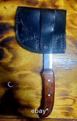 BUCK 106 Hunting Hatchet Axe rosewood handle & Black Leather sheath RARE Pre1986