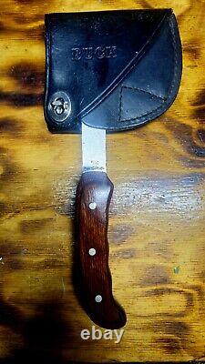 BUCK 106 Hunting Hatchet Axe rosewood handle & Black Leather sheath RARE Pre1986