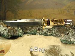 Buck 119 Custom Real Stag Western Hunting Knife With Sheath Unsharpened S. Reed