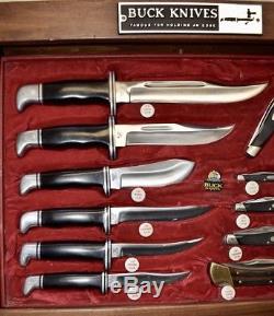 BUCK 12 KNIFE Collection Display Case Fixed 120 119 116 Folding 110 321 301Blade