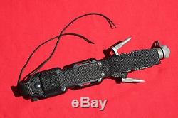 BUCK BUCKMASTER 184 SURVIVAL HUNTING KNIFE HOLLOW HANDLE With SPIKES & POUCH Rambo