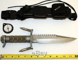 BUCK BUCKMASTER 184 Survival Hunting Knife with Spikes, Sheath & Compass NICE