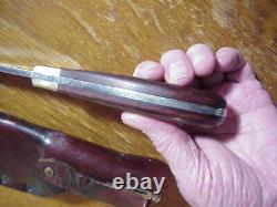 BUCK KALINGA USA Vintage FIXED BLADE HUNTING KNIFE in Leather Scabbard