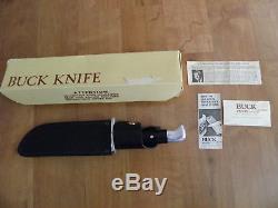 BUCK KNIFE# 124Fixed Blade Hunting BowieSHEATHUSAwithbox6 3/4FRONTIERSMAN
