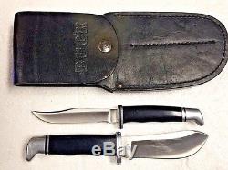 BUCK KNIFE Twin Set 102 & 103 Original Sheath Fixed Blade Hunting