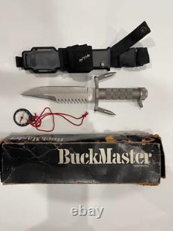 BUCK KNIVES BUCK MASTER 184 KNIFE WITH OPTION Rare Early model with compass Box