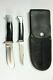 BUCK U. S. A. #104 Twin Knife Matched Set with Double Leather Sheath REDUCED