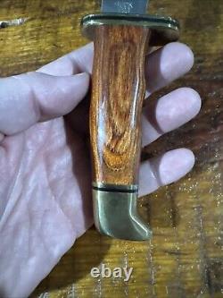 BUCK USA 2016 120 BRASS COCOBOLO WOOD HANDLES HUNTING KNIFE. Excellent