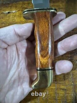 BUCK USA 2016 120 BRASS COCOBOLO WOOD HANDLES HUNTING KNIFE. Excellent